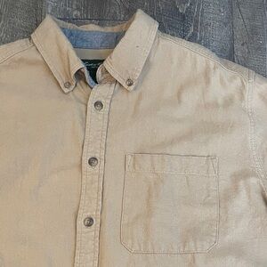 Eddie Bauer Men's Beige Button-Down Shirt